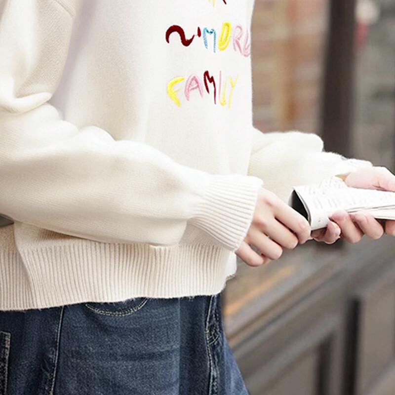 Mokana Women's Embroidered Long-Sleeve Casual Sweater