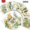 32pcs, Green Butterflies, Birds and Plants Postcards, Mailing Cards, Greeting Cards, DIY Cards, Souvenir Postcards, Decorations