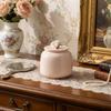 Pink Ceramic Tea Jar Moisture Proof Tea Sealed Jar Tea Container Tea Tin Can  Office