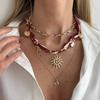 Ocean Style Sea Star Conch Pendant Necklace Sweet Cool Style Geometric Splicing Clavicle Chain