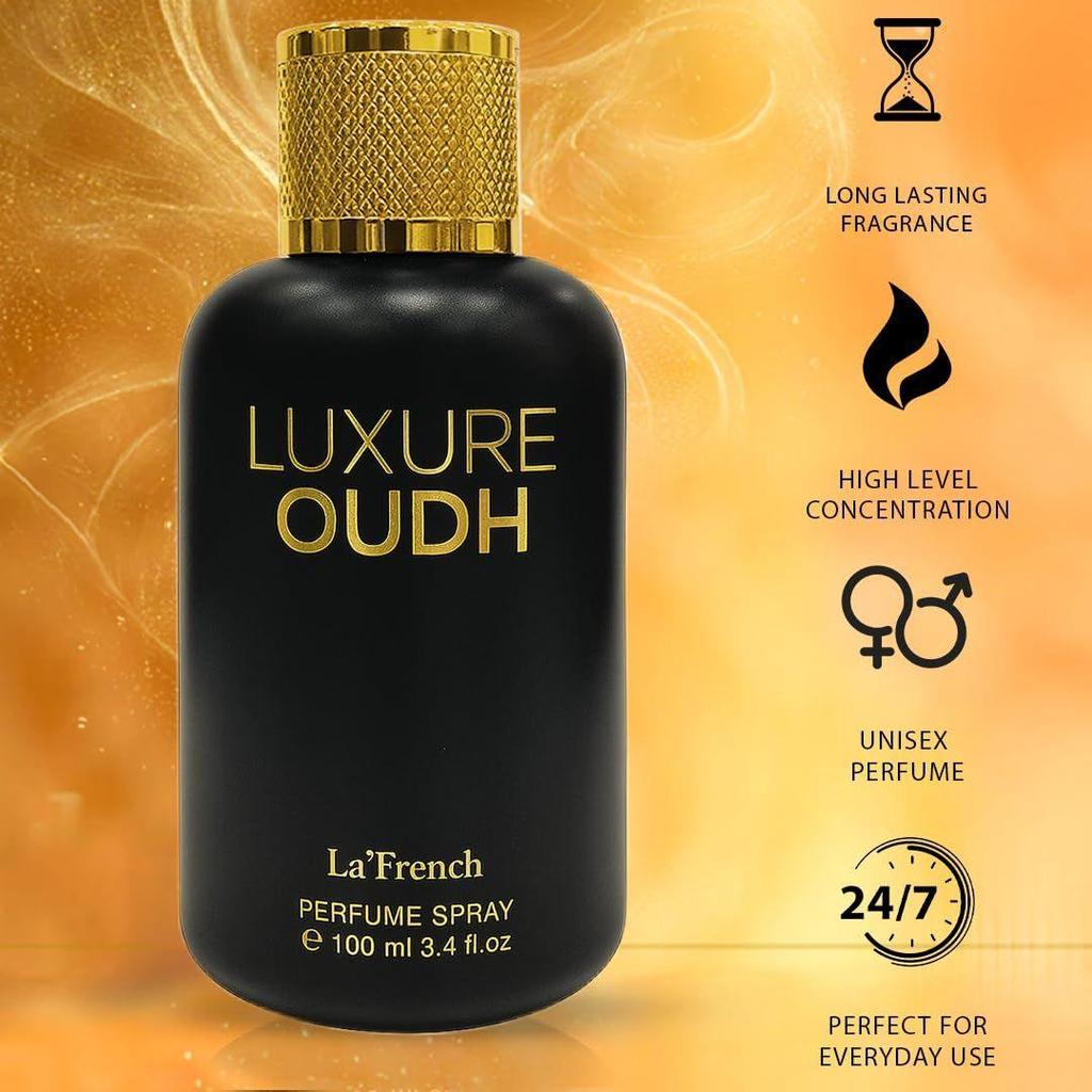 La French Luxure Oudh Parfüm für Damen & Herren Lang anhaltender Luxusduft, Ideales Geburtstagsgeschenkset, Bestes Parfüm mit ganztägigem Duft