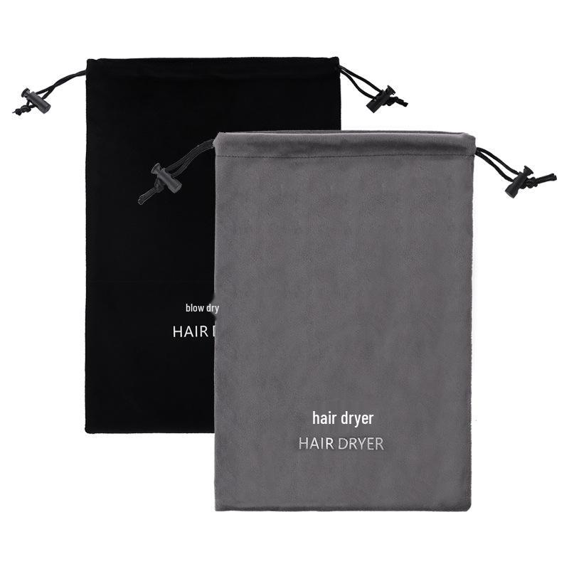 Custom Black Velvet Hair Dryer Storage Bag - Dustproof for Hotels & B&Bs