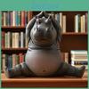 Hippo Yoga Master Yousheng Figurine Handcrafted Clumsy Yoga Hippopotamus Ornament Zen Meditation Hippo Statue For Home Office Decor Yoga Lovers Gift