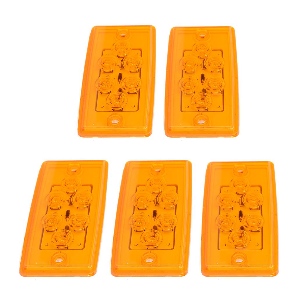 5 Pcs 12V LED Marker Lights Amber IP65 Waterproof Side Indicator Clearance Lamp for Truck RV Yacht