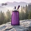Silicone Travel Bottle 500ML Collapsible Water Bottle, Portable Folding Drinking Bag, Foldable Sport Pouch with Lanyard for Outdoor Hiking Cycling