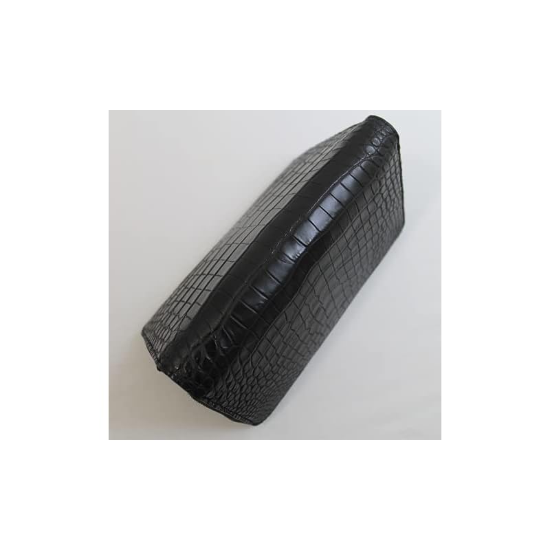 [High-class kimono store] crocodile long wallet men's ladies genuine one piece of leather centering Crocodile inside too Unrivaled black matte finish