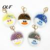 Cartoon Key Accessory Curly Hair Head Keychain, Plush Keychain with Metal Clasp, Ring Bow Backpacks Handbags Keys Decorative Pendant for Men