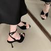 Design Pointe One-word Buckle Sandals Year Roman High Heels Van Muse