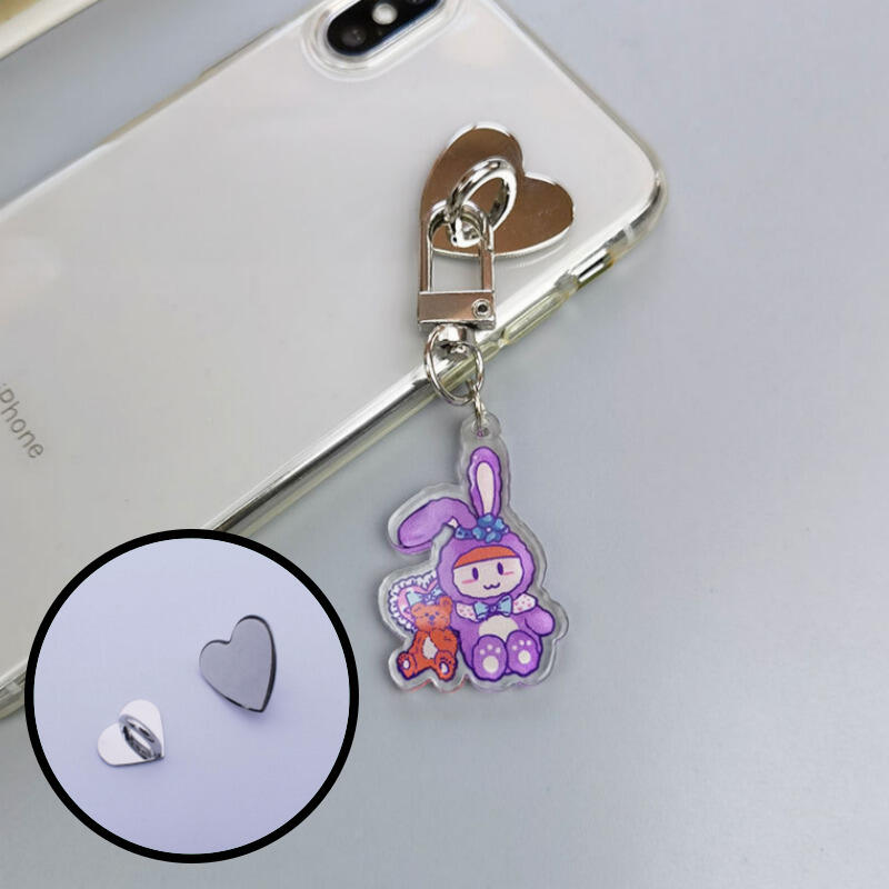 

Heart Cell Phone Keyring Ring Lanyard Phone Decoration Attachment Ring circle