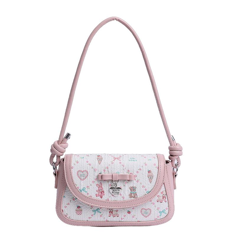 Sweet and Cool Ballet Messenger Bag Women's Summer New Small Fresh Pink Bow Shoulder Messenger Bag