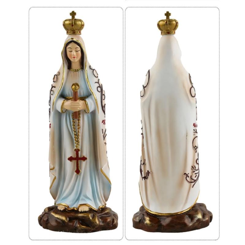 Statua Statuetta Fatta a Mano della Madonna di Fatima Decorazione da Scrivania Per Matrimonio Religioso Evento e Celebrazione
