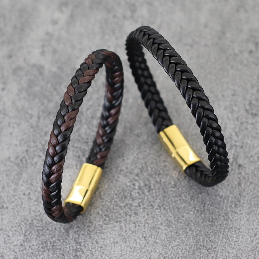 Unique Men Leather Bracelet Stainless Steel Detachable Buckle Hiphop Wrap Braclet Bangle Gifts For Him Leisure Pulseira Joias