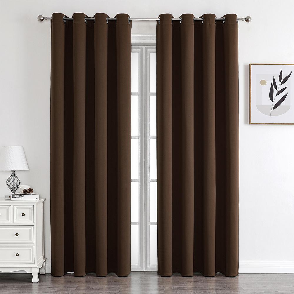 High-Precision Blackout Solid Color Curtain Cloth Window + Finished Fabric
