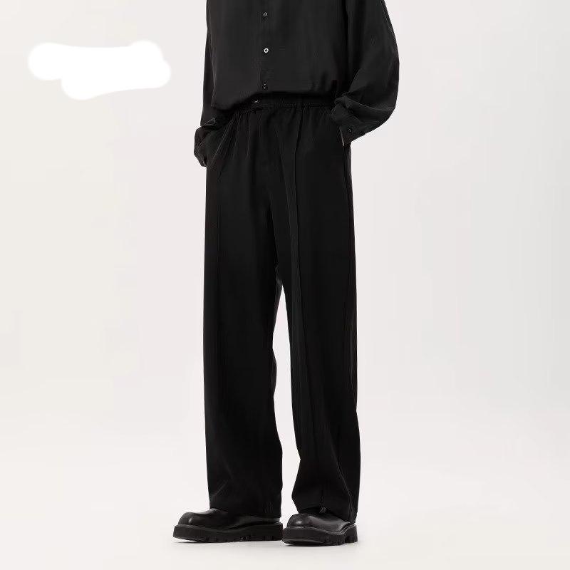 

Мужская одежда, весенние повседневные брюки, свободные прямые корейские модные простые однотонные мужские брюки XS чёрный