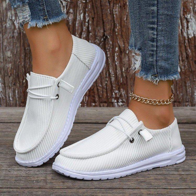 Casual large size shallow mouth breathable women's shoes autumn new women's comfortable flat-soled single shoes women