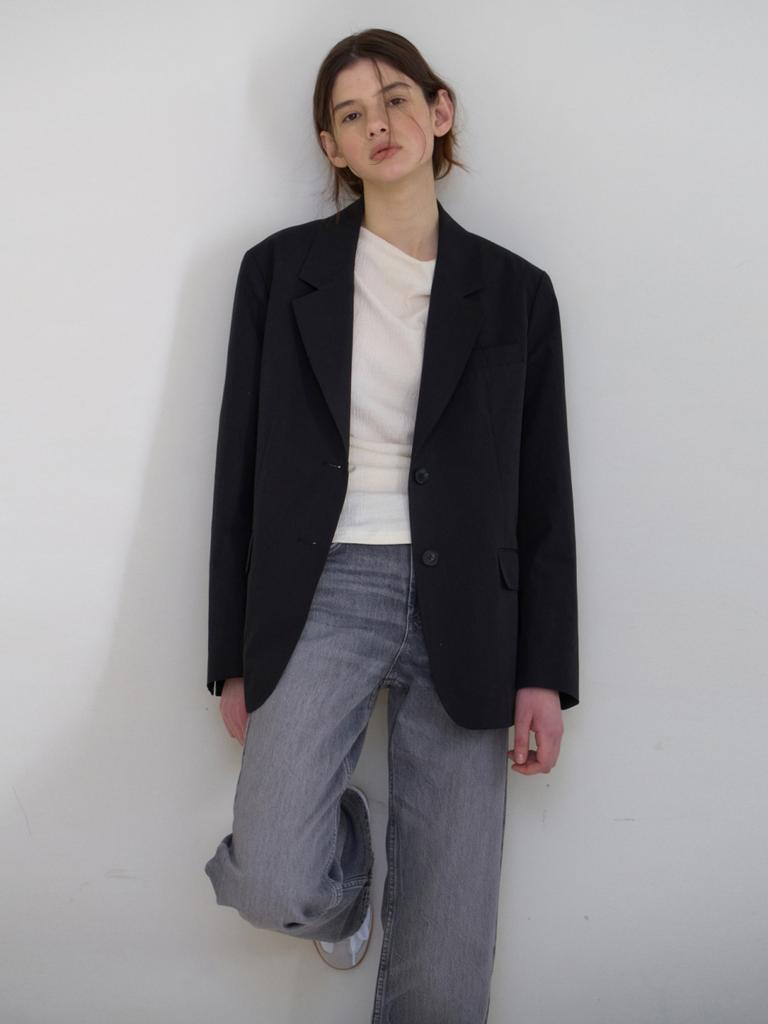 UNNOUT Draped Shirring T-Shirt Cream