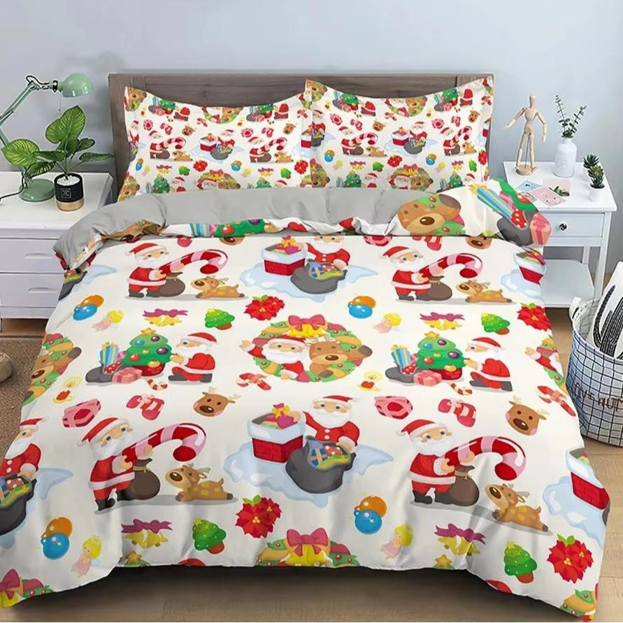 Christmas Snowman Down Comforter Set Bedding Set 3-piece Duvet Cover Set