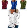 Tunica Casual da Donna Girocollo Manica Lunga con Stampa a Stelle Top Maglietta Camicetta Per Comfort e Stile Quotidiano