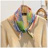 Tropical jungle double-sided two-color silk wool square scarf winter new warm shawl light luxury scarf scarf women