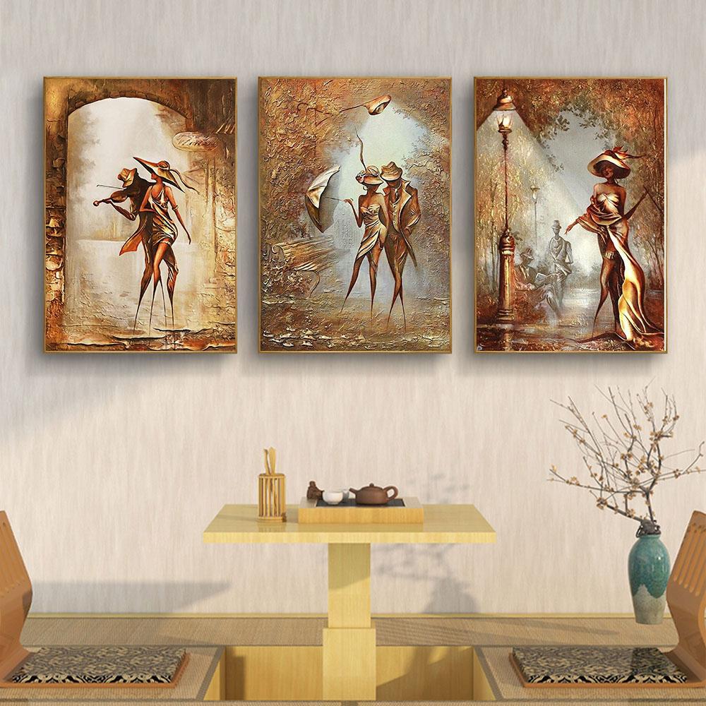 Mode retro kunst abstrakte figur leinwand malerei büro wand kunst romantische paar poster wohnzimmer hause dekoration wandbild Kein Rahmen