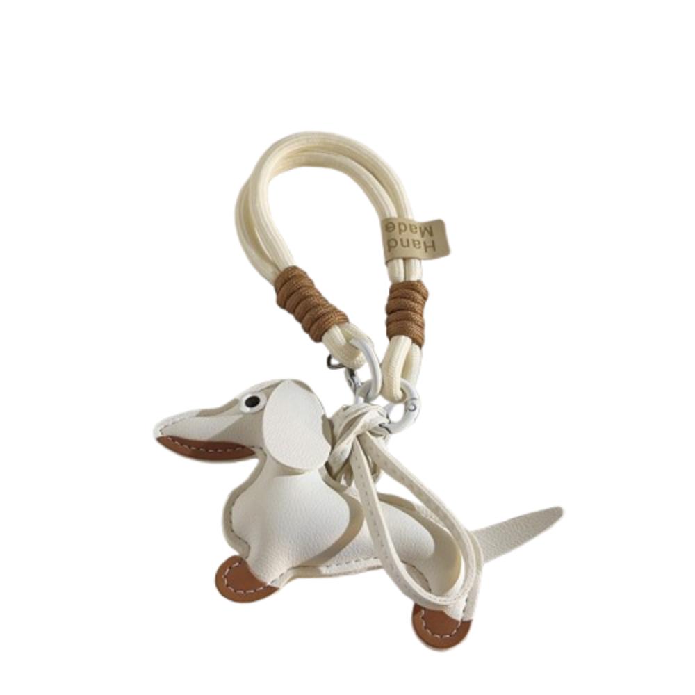 Mini Dachshund Dog Keychain Braided Lanyard Car Key Accessories  Women