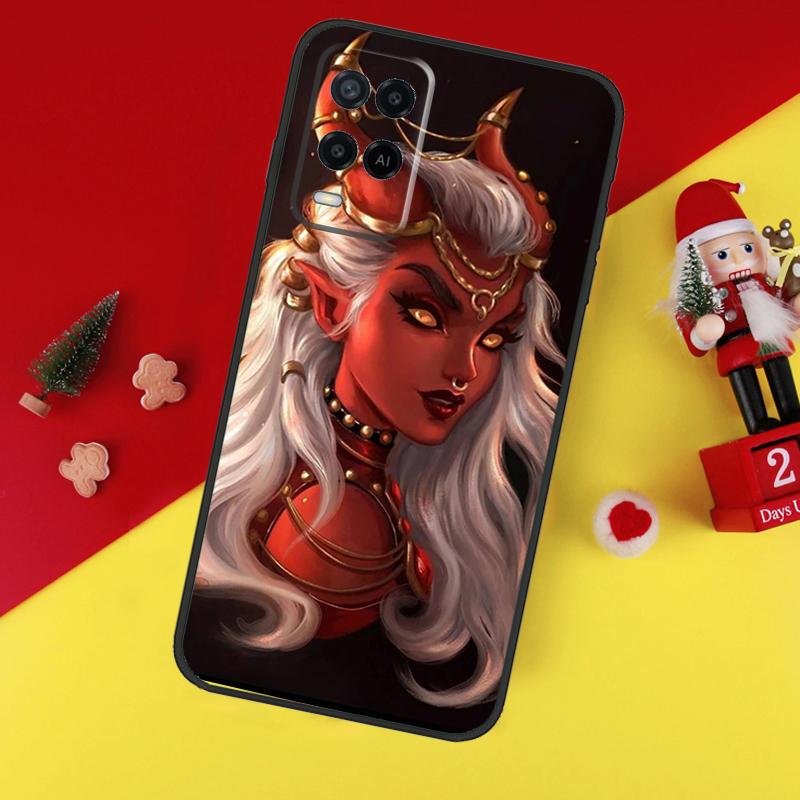 Aesthetic Devil Woman Bad Girl Case For Oppo A80 A60 A40 A15 A16 A17 A57 A94 A74 A54 A76 A96 A18 A38 A58 A78 A98 A6 A5 Pro