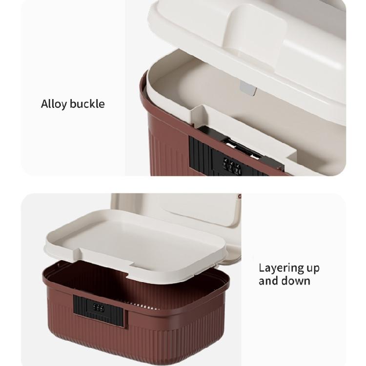 Private Document Storage Box With Combination Lock Water Resistant Construction Travel Ready ABS Durable Housing