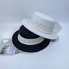 French Elegant Polka Dot Pearl Decoration Flat Top Woolen Top Hat Female Autumn and Winter Celebrity Style Small Fragrance High Sense Versatile