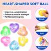 Heart Shaped Stress Relief Toy Set Soft Squeeze Sensory Fidget Toy with Glitter and Star Confetti for Anxiety and Focus Improvement