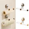 Portarrollos de Papel con Ventosa Reutilizable Colgador de Papel de Cocina Metálico Montado en Pared Portarrollos de Servilletas Extraíble Sin Taladro Decoración del Hogar