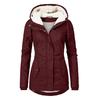 Women's Hood Long Sleeve Loose Fit Midi Parka Coat Fleece Lined Warm Cotton Outerwear Winter Jacket
