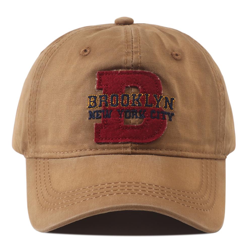 New Korean Style Brooklyn Embroidery Baseball Cap Washed Cotton Snapback Hat Adjustable Vintage Dad Hats For Women Men Headwear