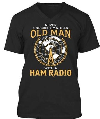 Fun Never Underestimate An Old Man With A Ham Radio T Shirt Made In USA S To 5XL