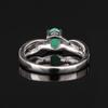Sakota Emerald Oval Ring White Topaz 925 Sterling Silver Rhodium Plated Jewelry