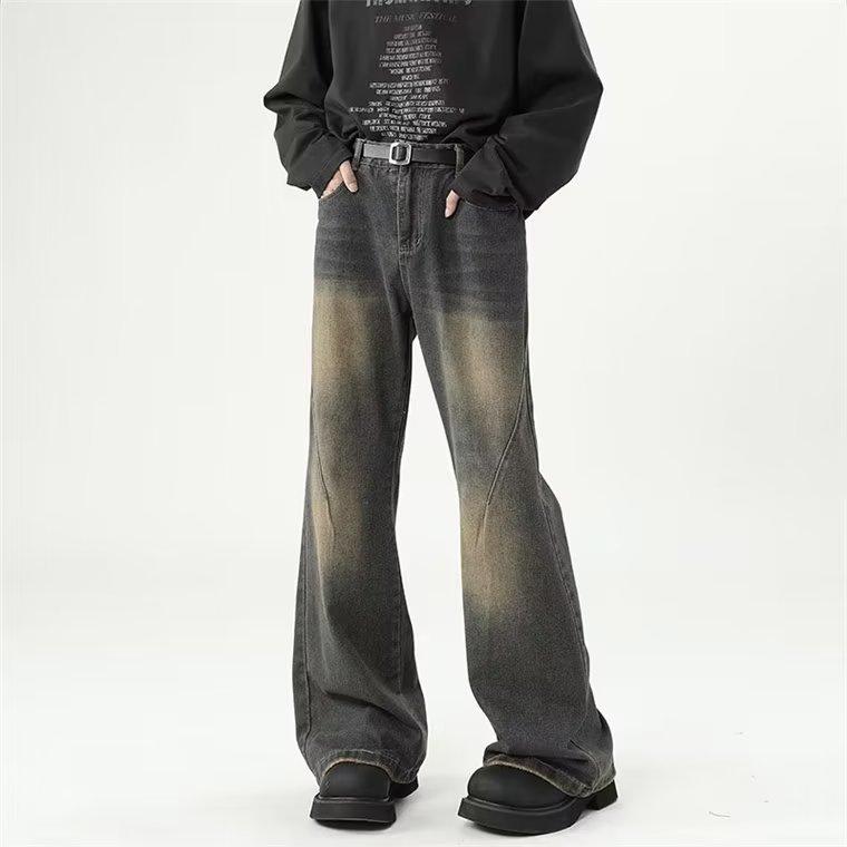 JYL Men's Wide-Leg Jeans American Vibe Cleanfit Autumn Winter High-Street Flare Denim