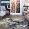 Crystal velvet carpet Abstract Blue Fluid Art Round Mat,  Plush Velvet with Non-Slip Dot Backing, Machine Washable,