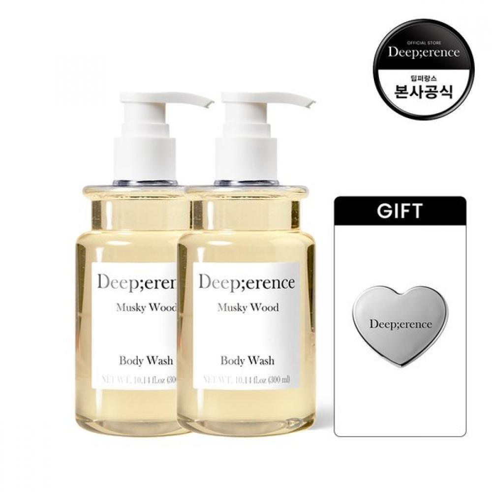 Deeperence Musk Wood Body Wash 2pcs + Heart Mirror Gift Single option