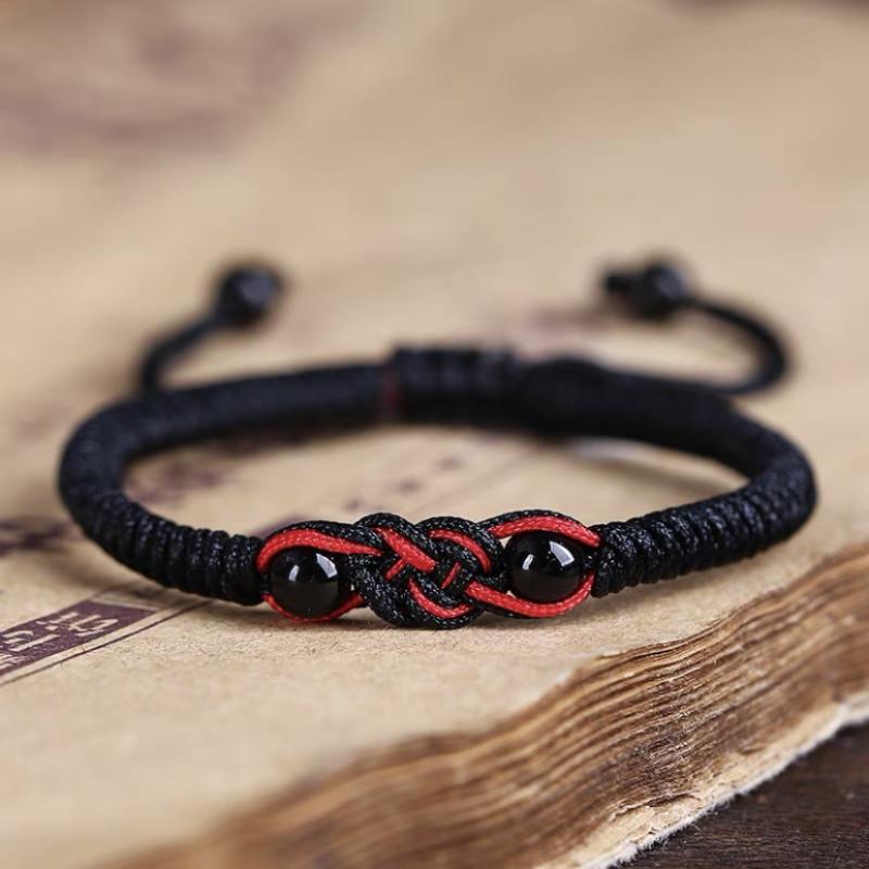 Red Black Woven Bracelet China Vajra Knot Wristbands Fashion Adjustable Couple Bangles For Men Women Lucky Jewelry Gift
