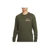 Nike Alphabet Logo Print Crew Neck Casual Long Sleeve T-Shirt Men Tops Khaki-Green FQ4919-325
