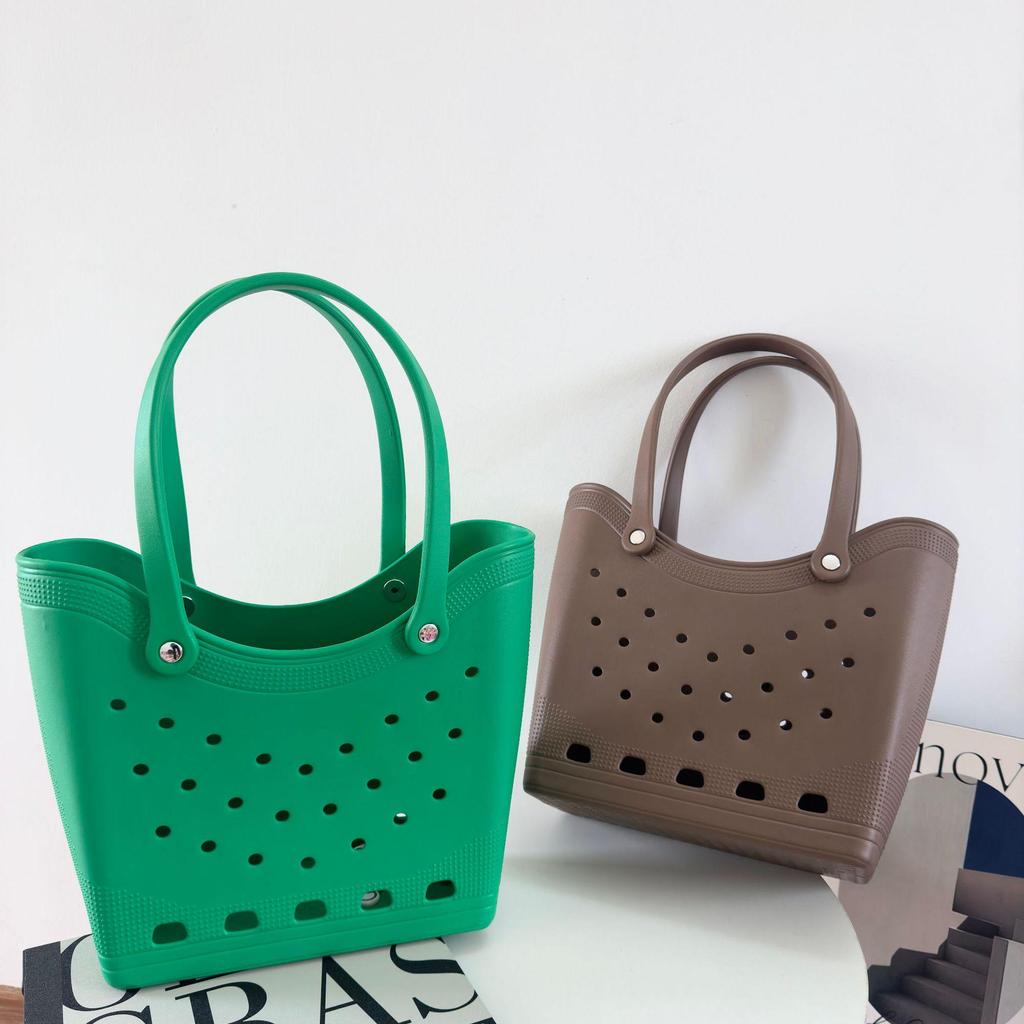 EVA Waterproof Beach Tote: Large Capacity Perforated Travel Bag