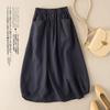 Literary Women's Cotton Linen Half Skirt Children's Summer Linen Half Skirt Medium Long Style Skirts