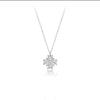 White Gold Heart & Four-Leaf Clover Necklace - Elegant Pendant Gift for Girlfriend