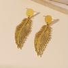 Elegant And Beautiful Feather Decorative Stainless Steel Earrings Jewelry Is Perfect For Daily Dressing And Matching Gifts