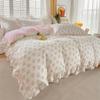 1pc Ruffles Duvet Cover Pure Cotton Comforter Cover Floral Style Bed Covers housse de couette Girls Quilt Cover (No Pillowcase)