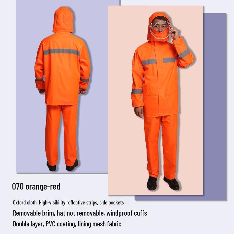 Pelaim Reflective Oxford Fabric Two-Piece Rain Suit Size Remarks