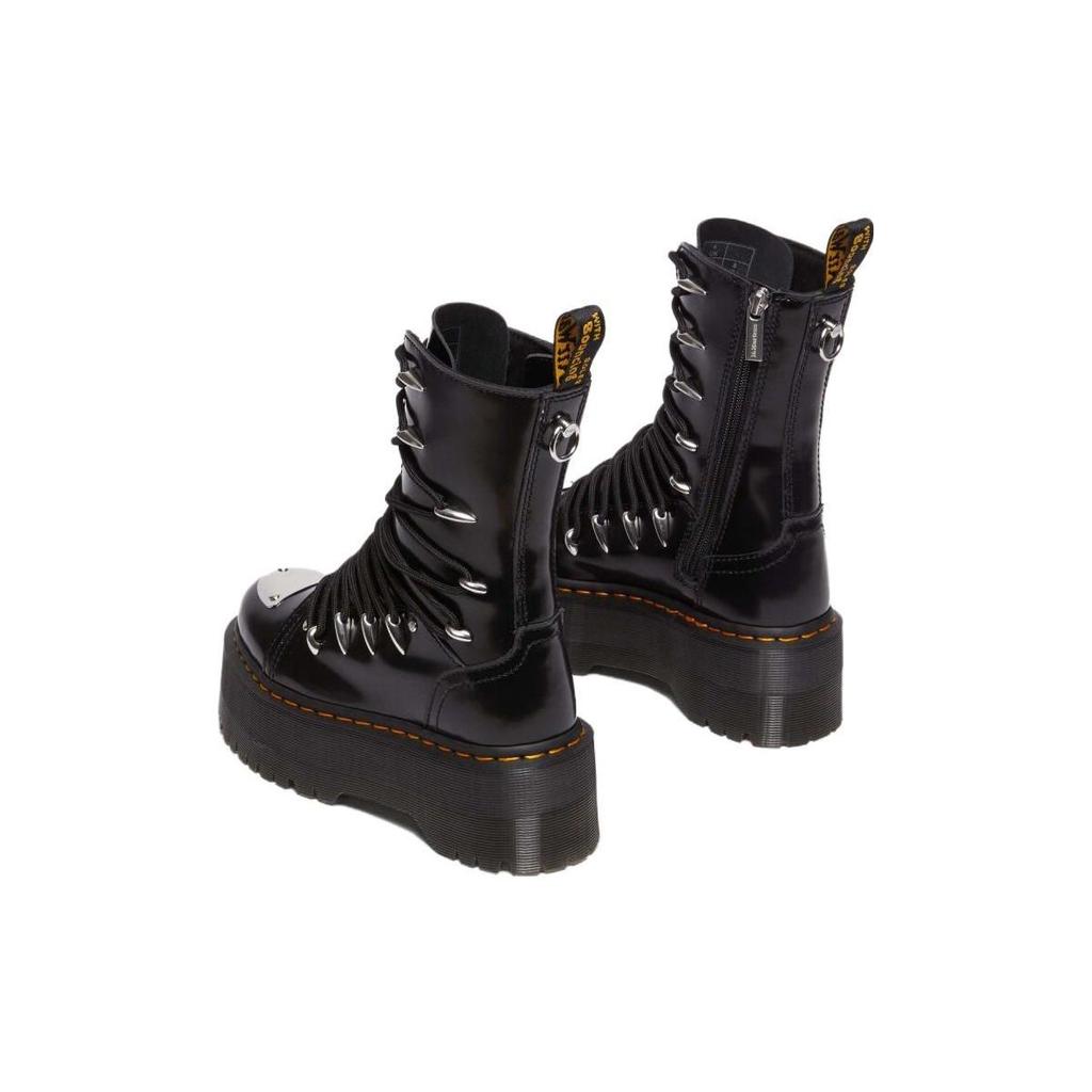Dr. Martens Leather Round Toe Lace-Up Short Martin Boots Women Boots Black 30964001