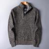 Men Fleece Lined Zip Up Sweater Heavyweight Knit Jacket Oversized Winter Warm Pullover Outerwear