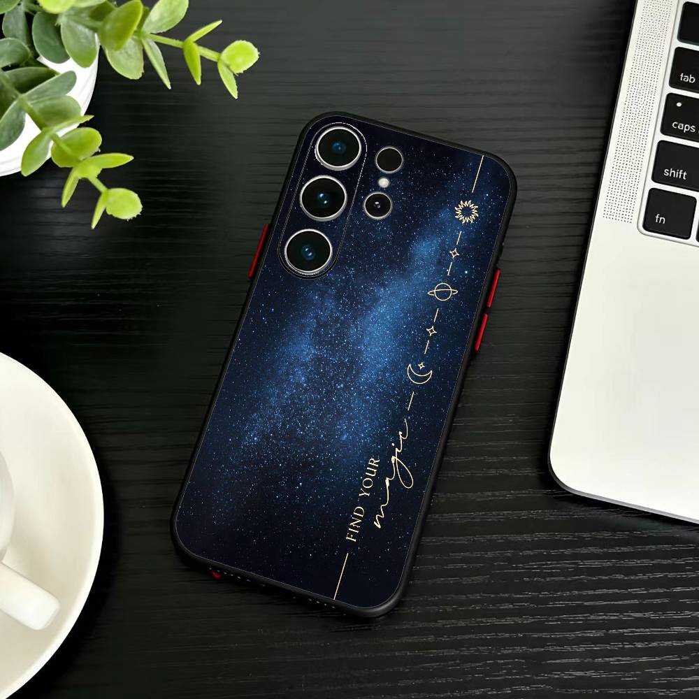 Dark Space Astrology Mountain Phone Case For Samsung S26,S25,S24,S23,S22,S21,S20,Plus,Fe,Lite,Others Black Cover