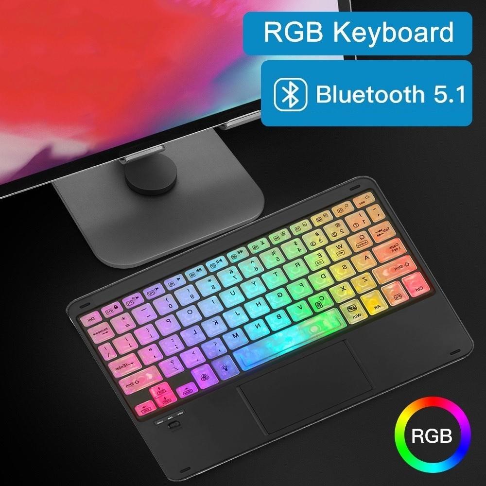 Backlit Bluetooth Keyboard Colorful Luminous Portable Keyboard Ultra Thin Wireless Keyboard  Office