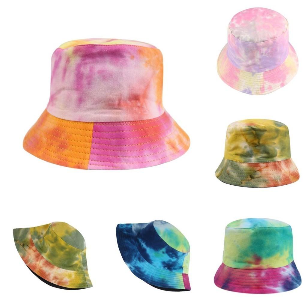 Fashionable Street Style Fisherman Hat With Ombre Tie-dye Pattern Reversible Design
